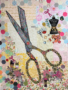 Sewing Scissors Collage Pattern by Laura Heine