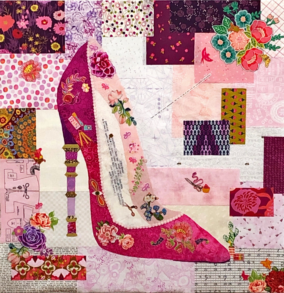 Pink Pump Collage Kit by Doris Rice – Cactus Queen Quilt Co